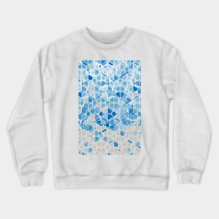 Cubes & Diamonds in Blue & Grey Crewneck Sweatshirt